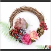 Decorative Festive Party Supplies & Garden Drop Delivery 2021 10Cm/15Cm/20Cm Rattan Ring Artificial Flowers Garland Dried Flower Frame For Ho