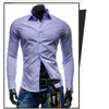 Chemise décontractée en coton à manches longues pour hommes couleur unie chemise habillée hommes printemps marque de mode célèbre Homme affaires blanc