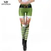 VIP Fashion Christmas Belt Leggings Present Höst Vinterfestival Legging Plus Size Women 3D Stripe Sexig High Waist Skinny Leggins 211215