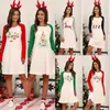 Casual Letter Print Christmas Mini Dress Women Autumn O Neck Long Sleeve T-shirt Dresses Ladies Party Dress Streeetwear Vestidos 210507