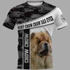 Cloocl chow t-tröjor 3d grafisk djur hund tryckt tee mode husdjur pullovers casual sportkläder män t-shirt kvinnor kläder y220214
