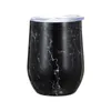 12oz ägg kopp rånar rostfritt stål vin tumbler dubbel vägg ägg form koppar tumblers med tätning lock isolerade glasögon drinkware favoriserar wll875