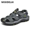 Nxy Sandals Mixidelai Натуральная кожа мужская обувь лето новый большой размер модные тапочки большие 38-47 0210