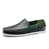 Mannen casual schoenen loafers lederen outdoor sneakers bodem low cut klassieke drievoudige zwarte gele gr