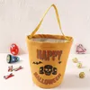 Festival Bucket Bag Party Favor Halloween Canvas Candy Ornaments Pumpkin Handbags Yellow Black Ghost Witch 8 8zs Q2