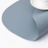 Grey PU Leather Placemats Waterproof Non-Slip Coaster Set Cup Wine Mat Tableware Pad Napkin for Kitchen