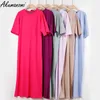 Oversized Long Summer Plus Size Women Slit Dresses 6XL 7XL 8XL 9XL 10XL Bomull Lös Casual Maxi Harajuku Za Boho Dress Black Y0823