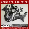 Corpo moto per YAMAHA YZF-R1 YZF-1000 YZF R 1 1000 CC 98-01 Carrozzeria 82No.40 YZF R1 1000CC YZFR1 Nero opaco 98 99 00 01 YZF1000 1998 1999 2000 2001 Kit carenature OEM