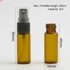 500 X 5ml Amber Travel Piccola bottiglia di profumo ricaricabile 1/6 oz Atomizzatore di profumo di vetro marrone Nebbia spray Contenitore di liquido Alta quantità