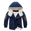 Vinterjacka för pojkar Barn Varm Tjock Velvet Coat Hooded Kids OuterWear Parka Casual Baby Boy Kläder 211203
