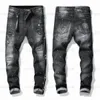 Erkek Serin Rips Streç Tasarımcı Kot Pantolon Sıkıntılı Yırtık Biker Slim Fit Yıkanmış Motosiklet Denim Erkekler S Hip Hop Moda Adam Pantolon 2021