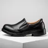 Hotel Kitchen Mens Chef Shoes Slip On Business Casual Waterproof Oil-Proof Leather Shoes Non-slip Work Safety Shoes Size 38-44