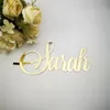 Personalized Baby Shower mirror gold Name Signs,Custom Children Name Color Acrylic Letters,Wall silver Names sign decor 210408