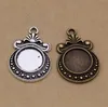 Lot 50st Time Gem Cabochon Base Antika Silver Charms Pendants För Smycken Gör Armband Örhängen DIY Keychain Pendant 28 * 19mm DH0814 / 815