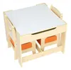 Dining Room Furniture Children's Wooden And Chair Set With Two Storage Bags (One Table &Two desk)