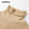 Women Knitted Turtleneck Sweater Long Oversized Sweaters Solid Cashmere Pullovers Winter Korean Knit Female Tops 210521
