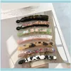 13st/Lot Korean Retro Floral Banana Clips Acicic Acid Twist Ponytail Clamps Women Girls Scrunchies Barrettes Hair Jewelry Drop Delivery 202