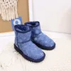 KidsBoots chaussures en cuir véritable bébé tout-petits botte de neige lettre de couleur unie imprimée hiver garder au chaud chaussures pour filles