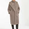 Frauen Winter Faux Pelz Warme Lange Mantel Vintage Langarm Weibliche Dicke Teddybär Mantel Casual Lose Übergroßen Outwears 210910