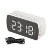 Portabla högtalare presenthögtalare Sleepy Mode Mirror LED Wireless Desktop Mini Hifi Alarm Clock Travel Music Player FM Radio Home3396937