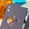 Apribottiglie Ace Of Spade Cavatappi da poker in acciaio inossidabile Apriscatole in argento nero Strumento da bar Anello di apertura per birra Utensili da cucina