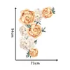 Wall Stickers Peony Flower Pattern DIY Decoration Decal Self-Adhesive PVC Sticker Mural