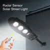 Integrierte Solarlampe 50 W 100 W 150 W Außenhof-Gartenleuchte PIR-Sensor Hochleistungs-Straßenlaternen