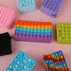 Fidget Speelgoed Potlood Case Kleurrijke Push Bubble Sensory Squishy Stress Reliever Autisme Behoeft Anti-Stress Rainbow Volwassen speelgoed voor kinderen