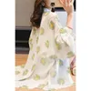 Women's T-Shirt Chiffon Sun Protection Clothing Long Sleeve Summer Korean Style Loose Mid-Length Little Daisy Shirt