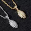 18k gold cubic zirconia basketball Necklace 60cm golden chains jewelry set Copper diamond hip hop sport football pendant Rap Neckl1458771