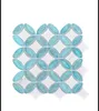Blå Retro Glas Marmor Mosaikplattor Balkong Badrum Vägg Salt-glaserad tegel Medelhavet Golvplattor