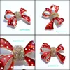 Pinnen, broches sieraden mode rode kleur lint strass strass strass voor vrouwen elegante ge￫mailleerde pin dame kerstcadeau vakantie jurk decoratie drop