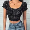 Kadınlar Üst Seksi Siyah T-Shirt Kadın Streetwear Fermuar Yıldız Baskı Kısa Kollu Bodycon Tees Pileli Açık Göbek Tops 210422