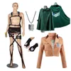 Ataque de capuz japonês em Titan Cloak Shingeki No Kyojin Scouting Legião Cosplay Costume Anime Cosplay Verde Cabo Mens Roupas Y0903