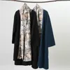 Men's Trench Coats 2021 Mountain Collar Large Cloak Casual Linen Loose Coat Chinese Style Wear Long Windbreaker D782