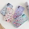 Casos de telefone pintados para iphone 13 12 11 Pro Max XR XS 8 Plus Flower Hard Shockproof