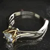 18k Multi Gold for Women Natural Moissanite Diamond Jewelry De Bizuteria Anillos Mujer Gemstone Ring with Box