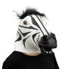Mascarada Mascarilla Caballo Silicone Látex Halloween Head Partido Realista Diversión Interesante Mascarillas Cara Zebra Xorio