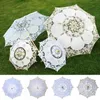 Andra tillbehör Vintage Lace Paraply Parasol Sun för bröllopsdekoration POGRAPE Vit beige solskydd