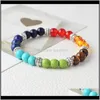 Charm Kimter 8mm yoga kralen armbanden voor mannen vrouwen 7 chakra helende natuursteen elastische armband handgemaakte edelsteen armband paar sieraden b