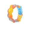 Fidget Toys Sensory Christmas Rainbow Tie dye Wristband Decompression Toy Push Bubble Anti Stress Educational Children Adults Gfit Surprise Wholesale In Stock