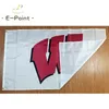 NCAA Wisconsin Badgers Drapeau 3 * 5ft (90cm * 150cm) Drapeaux en polyester Bannière décoration volant maison jardin flagg Cadeaux de fête