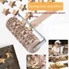 Teenra Christmas Embossing Rolling Pin Rolamento De Madeira Biscoito Biscoito Biscoito Bolo De Bolo Gravado Pin Rolling Pin Ferramentas 211008