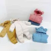 Baby Romper родился мальчики и девочки с капюшоном, чтобы держать теплые детские хлопчатобумажные одежды 211229