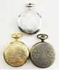 Relógios de bolso 100 pçs / lote vintage esculpido relógio de quartzo flip flop homens mulheres colar de presente por atacado
