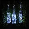 Cordas solares de luz para garrafa de vinho 2M 20 LEDs Solares Cordas Lâmpada de fada ao ar livre IP65 à prova d'água Diamante Xmas Casamento Luzes de cortiça para decoração de casa