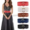 Cinture decorative semplici ed eleganti Cintura con fibbia rotonda alta elastica 1PC in puro colore per cinture da donna 70 cm