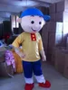 Performance Blue Hat Boy Mascot Costumes Christmas Fancy Party Dress Cartoon Character Outfit Suit Adults Size Carnival Xmas Easter Advertising Theme Clothing