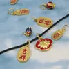 8pcs Chinese Style Placer gold Cloisonne Enamel Pendant DIY Charms Jewelry Making Supplies Necklace Bracelet Anklet Accessories