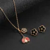 2021 Romatic Vrouwen Mode Ketting Oorbellen Shell Lucky Lente Bloem Ladybug Design Luxe Bruiloft Sieraden Set